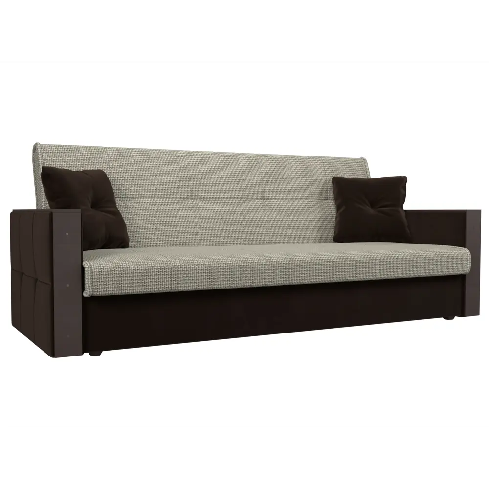 Фото Диван Лига диванов Валенсия 210x90x85 см рогожка цвет бежевый кофру/коричневый Фото Диван Лига диванов Валенсия 210x90x85 см рогожка цвет бежевый кофру/коричневый