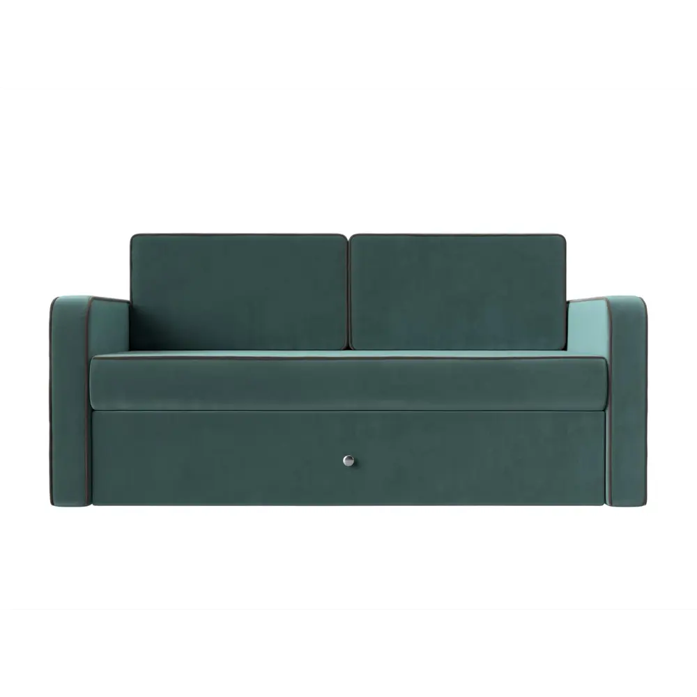 Фото 2 Диван Лига Диванов Смарт 149x79x70 см велюр цвет коричневый/бирюзовый