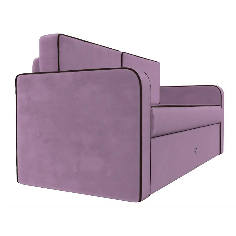 Фото 4 Диван Лига Диванов Смарт 149x79x70 см микровельвет цвет коричневый/сиреневый