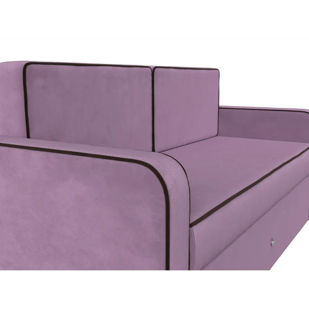 Фото 3 Диван Лига Диванов Смарт 149x79x70 см микровельвет цвет коричневый/сиреневый