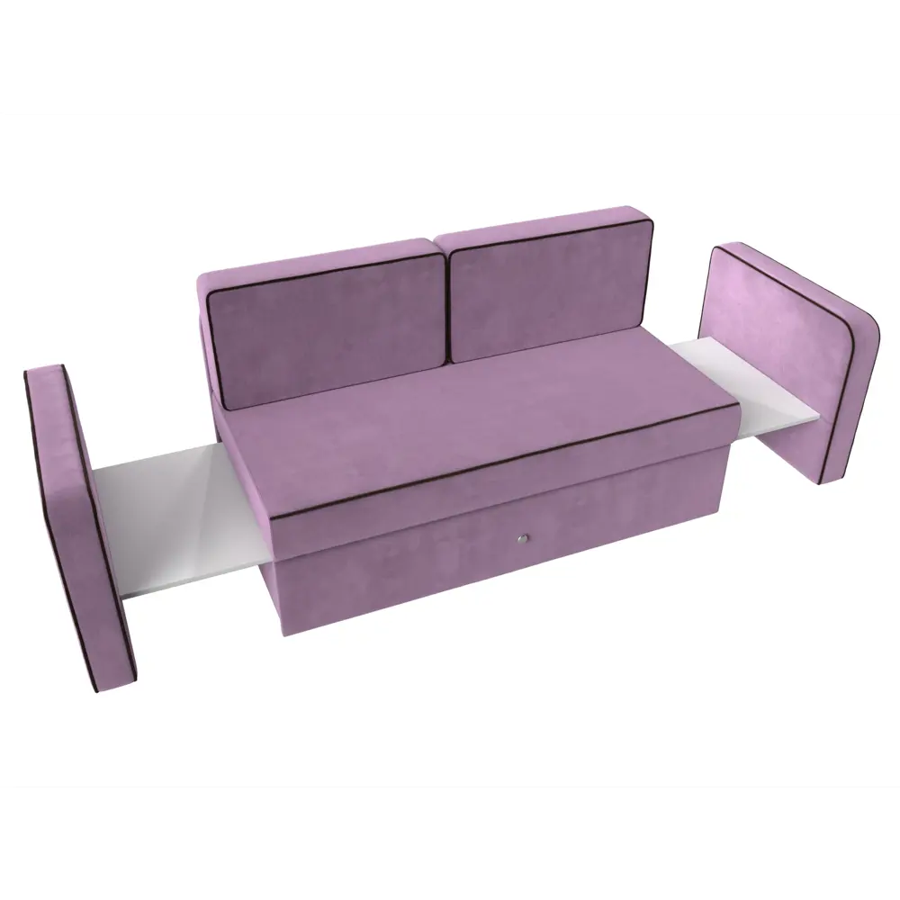 Фото 6 Диван Лига Диванов Смарт 149x79x70 см микровельвет цвет коричневый/сиреневый