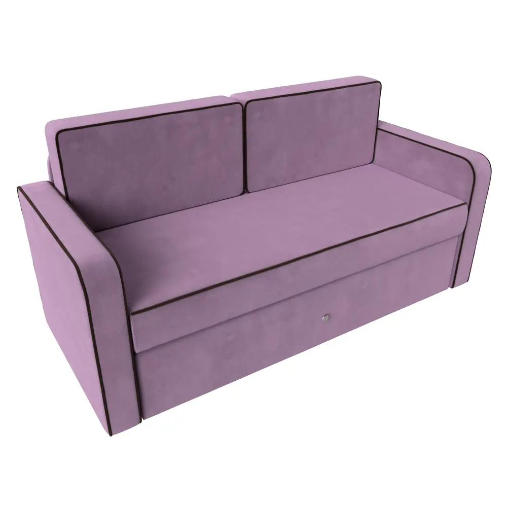 Фото 5 Диван Лига Диванов Смарт 149x79x70 см микровельвет цвет коричневый/сиреневый