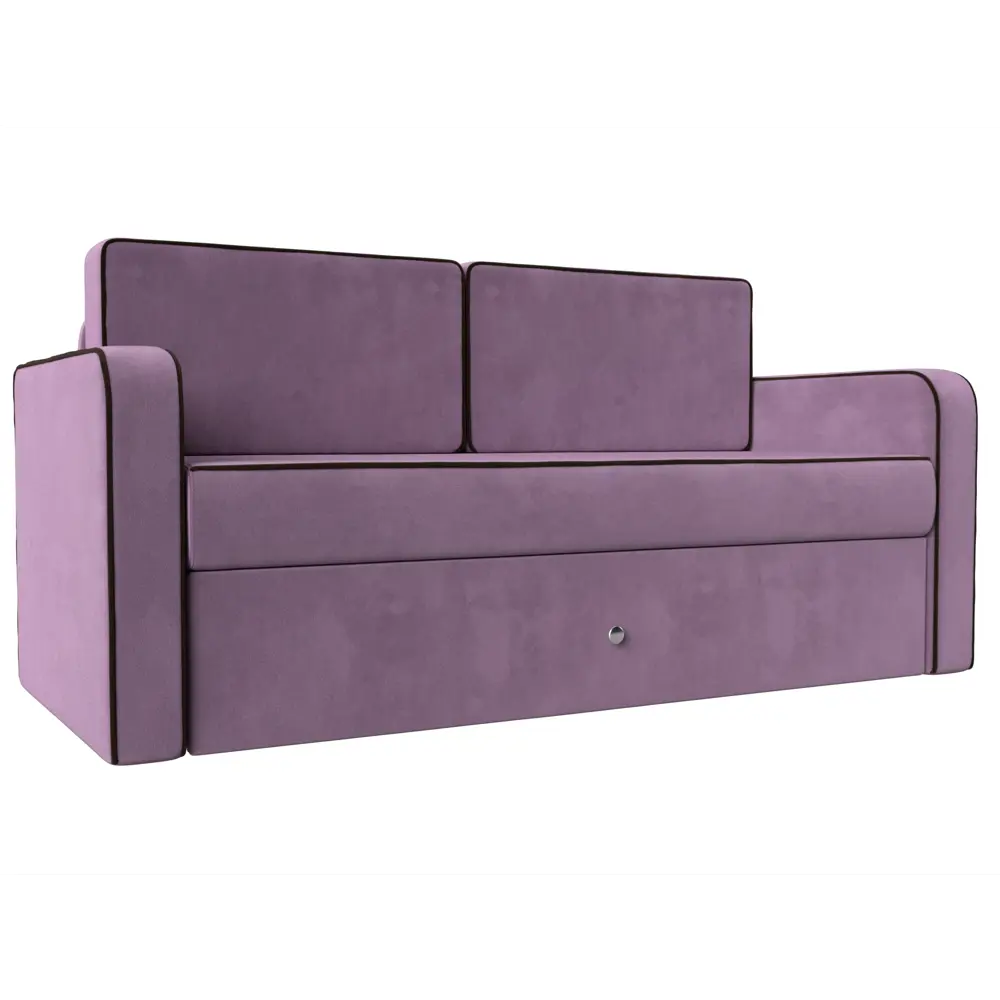 Фото Диван Лига Диванов Смарт 149x79x70 см микровельвет цвет коричневый/сиреневый