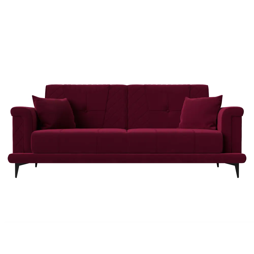 Фото 2 Диван прямой Лига Диванов Неаполь 227x90x93 см микровельвет цвет бордовый Фото 2 Диван прямой Лига Диванов Неаполь 227x90x93 см микровельвет цвет бордовый
