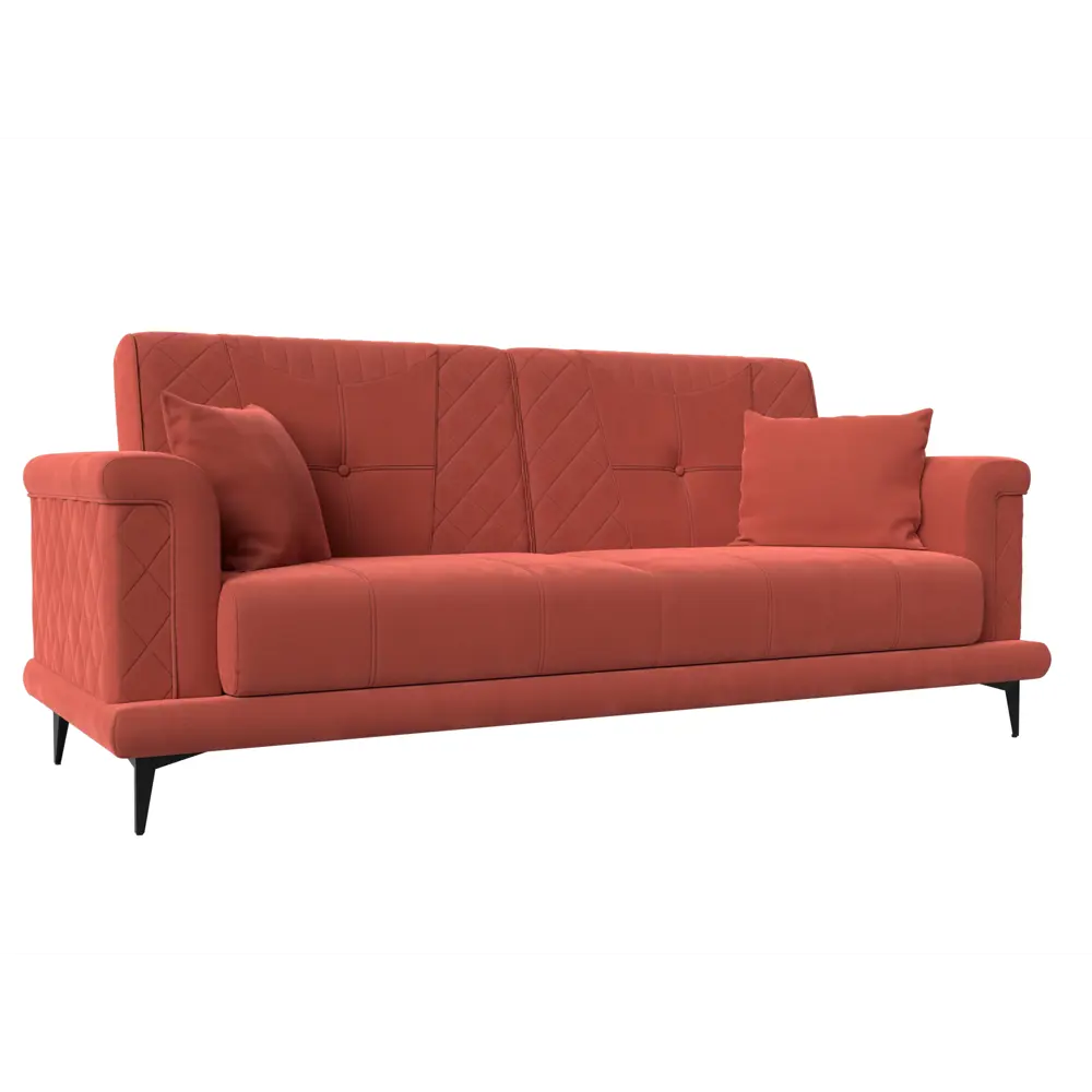 Фото Диван прямой Лига Диванов Неаполь 227x90x93 см микровельвет цвет коралловый