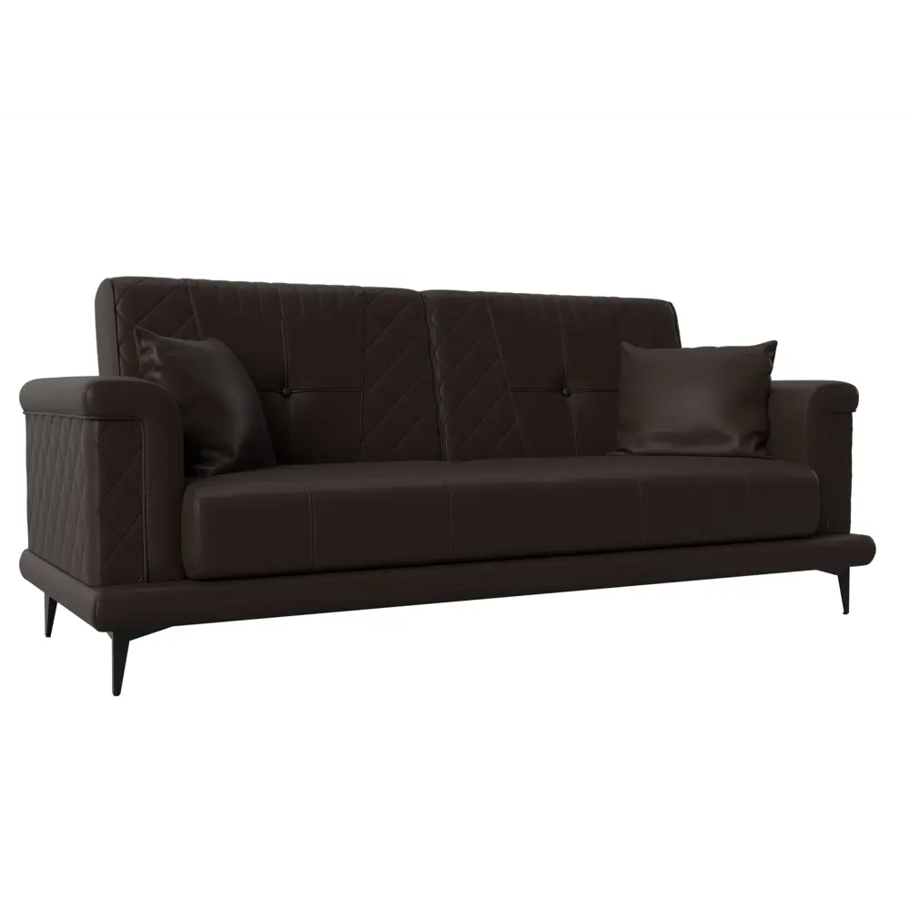 Фото Диван прямой Лига Диванов Неаполь 227x90x93 см экокожа цвет коричневый Фото Диван прямой Лига Диванов Неаполь 227x90x93 см экокожа цвет коричневый