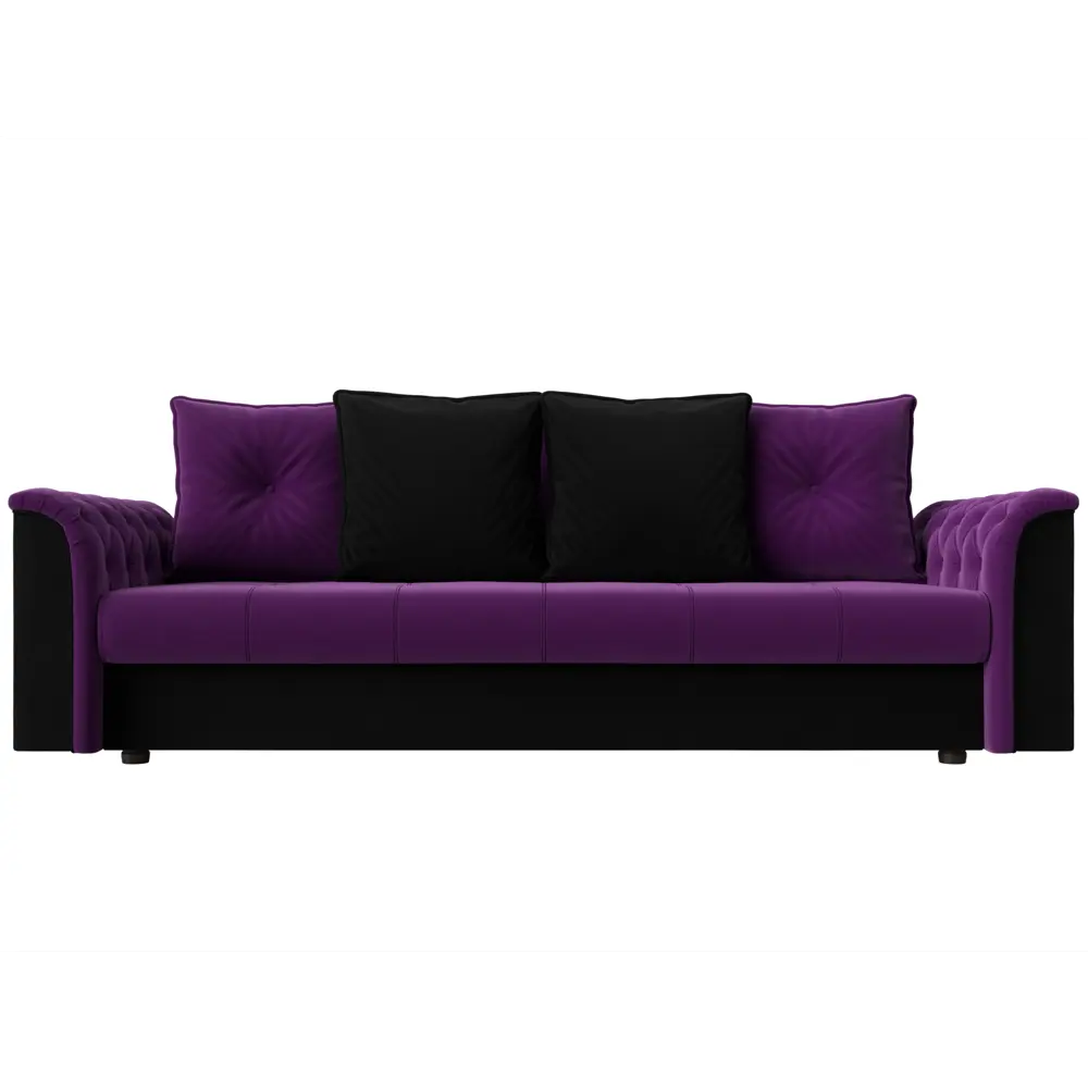 Фото 2 Диван-книжка Лига диванов Сиеста 226x83x84 см микровельвет цвет фиолетовый/черный Фото 2 Диван-книжка Лига диванов Сиеста 226x83x84 см микровельвет цвет фиолетовый/черный