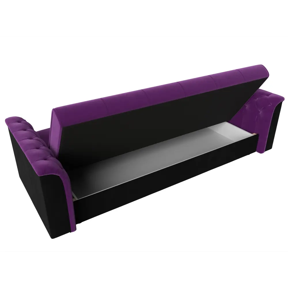 Фото 6 Диван-книжка Лига диванов Сиеста 226x83x84 см микровельвет цвет фиолетовый/черный Фото 6 Диван-книжка Лига диванов Сиеста 226x83x84 см микровельвет цвет фиолетовый/черный