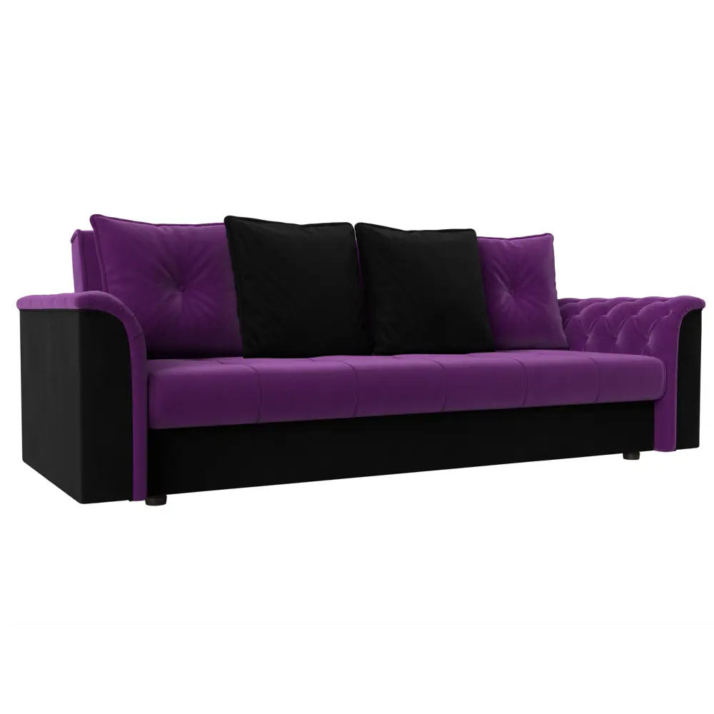 Фото Диван-книжка Лига диванов Сиеста 226x83x84 см микровельвет цвет фиолетовый/черный Фото Диван-книжка Лига диванов Сиеста 226x83x84 см микровельвет цвет фиолетовый/черный