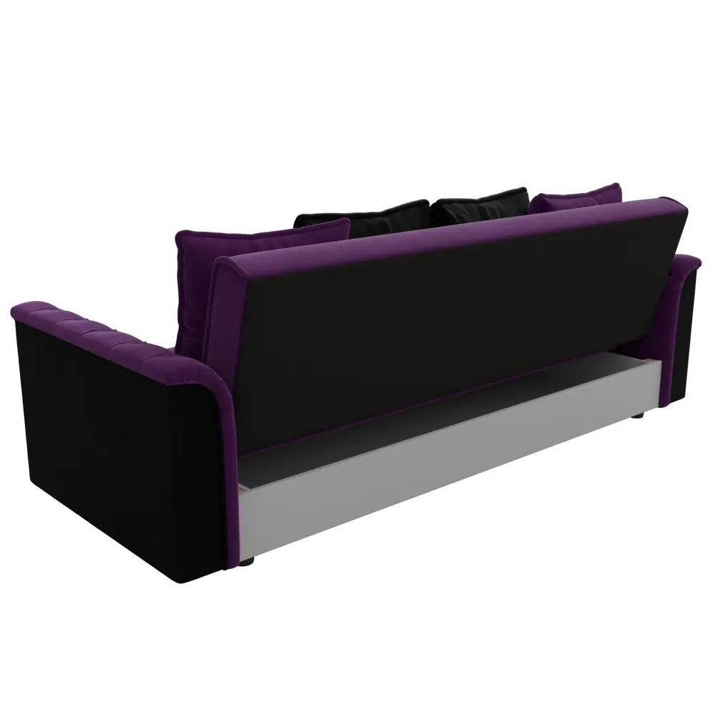 Фото 8 Диван-книжка Лига диванов Сиеста 226x83x84 см микровельвет цвет фиолетовый/черный Фото 8 Диван-книжка Лига диванов Сиеста 226x83x84 см микровельвет цвет фиолетовый/черный