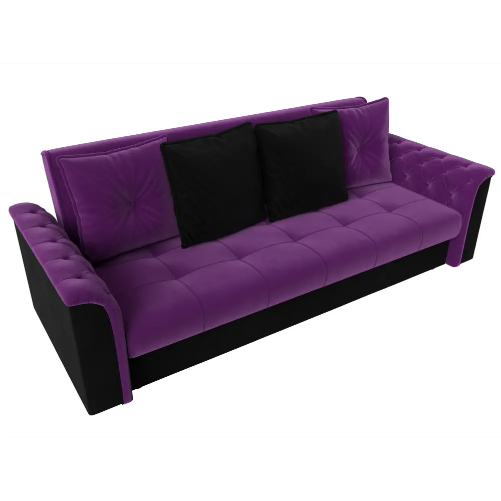Фото 5 Диван-книжка Лига диванов Сиеста 226x83x84 см микровельвет цвет фиолетовый/черный Фото 5 Диван-книжка Лига диванов Сиеста 226x83x84 см микровельвет цвет фиолетовый/черный
