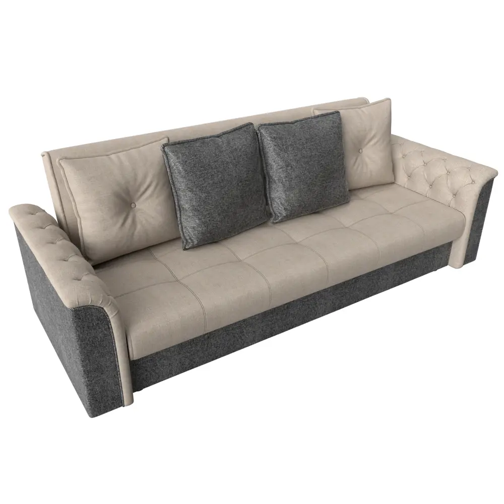 Фото 5 Диван-книжка Лига диванов Сиеста 226x83x84 см рогожка цвет бежевый/серый Фото 5 Диван-книжка Лига диванов Сиеста 226x83x84 см рогожка цвет бежевый/серый