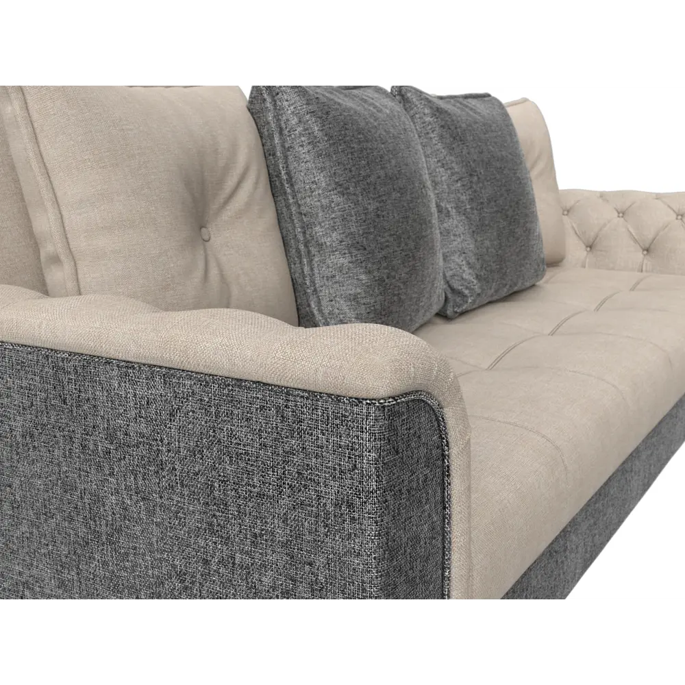 Фото 4 Диван-книжка Лига диванов Сиеста 226x83x84 см рогожка цвет бежевый/серый Фото 4 Диван-книжка Лига диванов Сиеста 226x83x84 см рогожка цвет бежевый/серый