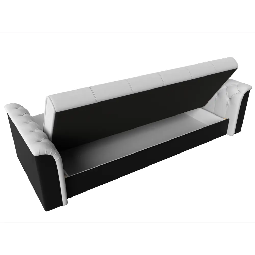 Фото 6 Диван-книжка Лига диванов Сиеста 226x83x84 см экокожа цвет белый/черный Фото 6 Диван-книжка Лига диванов Сиеста 226x83x84 см экокожа цвет белый/черный