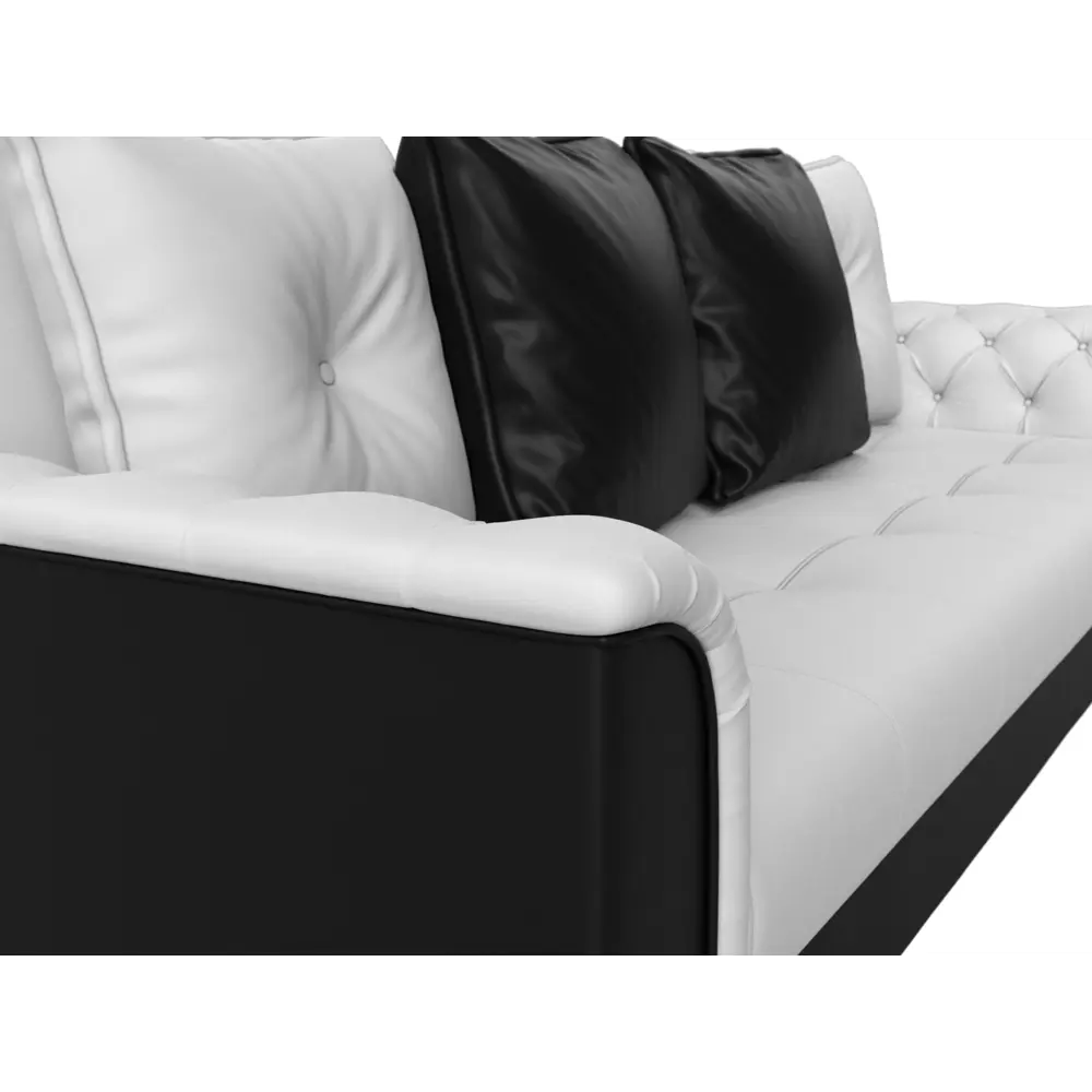 Фото 4 Диван-книжка Лига диванов Сиеста 226x83x84 см экокожа цвет белый/черный Фото 4 Диван-книжка Лига диванов Сиеста 226x83x84 см экокожа цвет белый/черный
