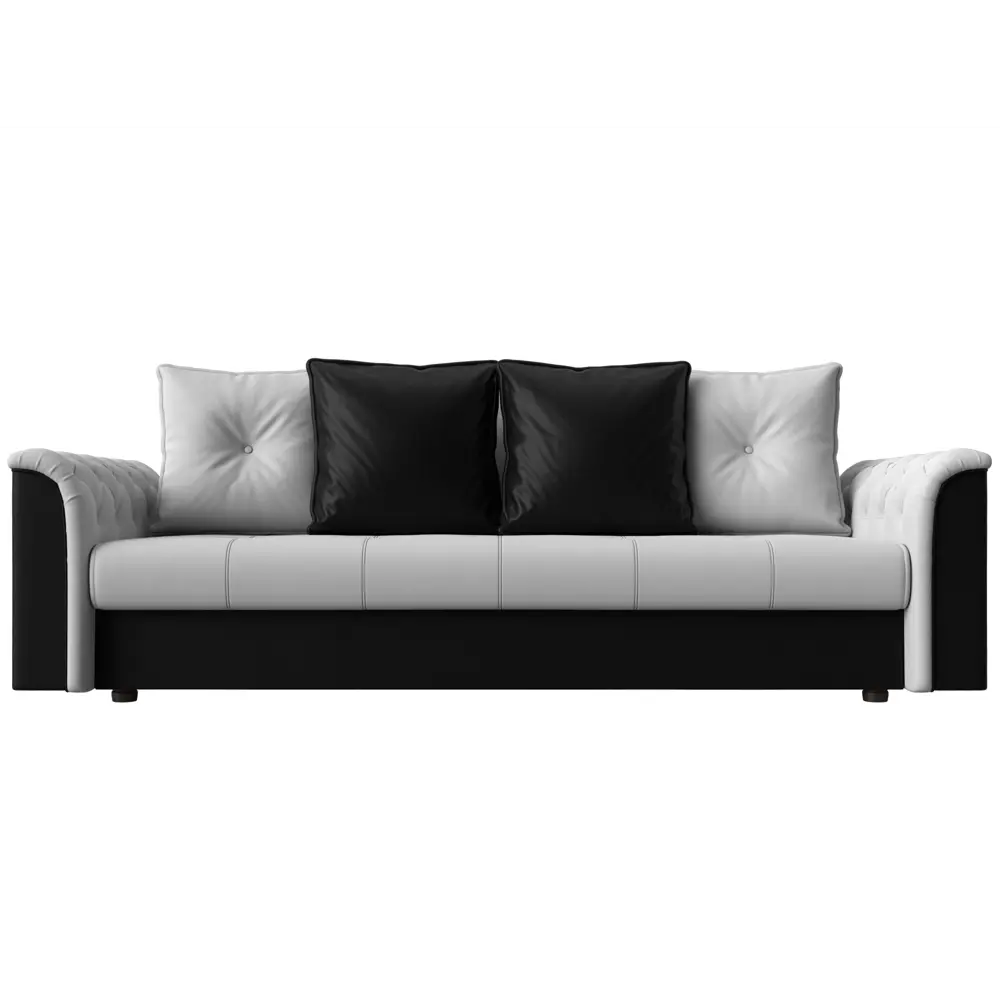 Фото 2 Диван-книжка Лига диванов Сиеста 226x83x84 см экокожа цвет белый/черный Фото 2 Диван-книжка Лига диванов Сиеста 226x83x84 см экокожа цвет белый/черный