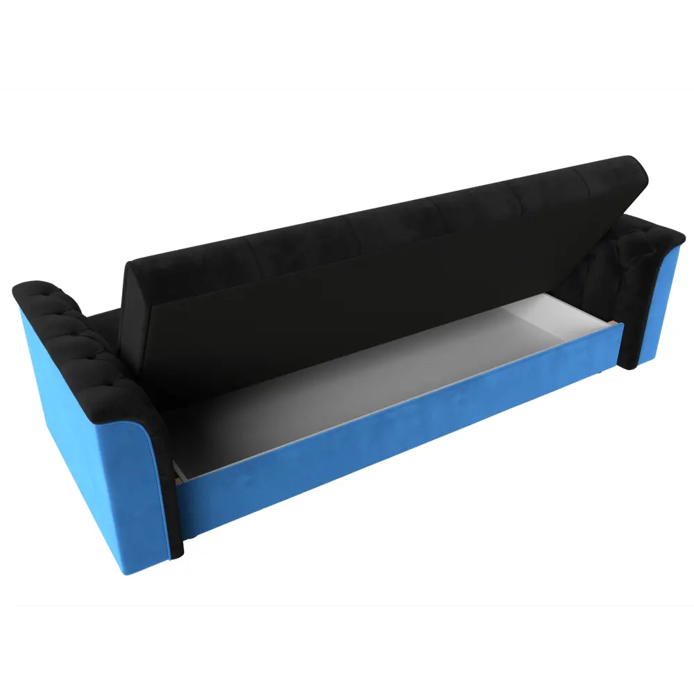 Фото 6 Диван-книжка Лига диванов Сиеста 226x83x84 см велюр цвет черный/голубой Фото 6 Диван-книжка Лига диванов Сиеста 226x83x84 см велюр цвет черный/голубой