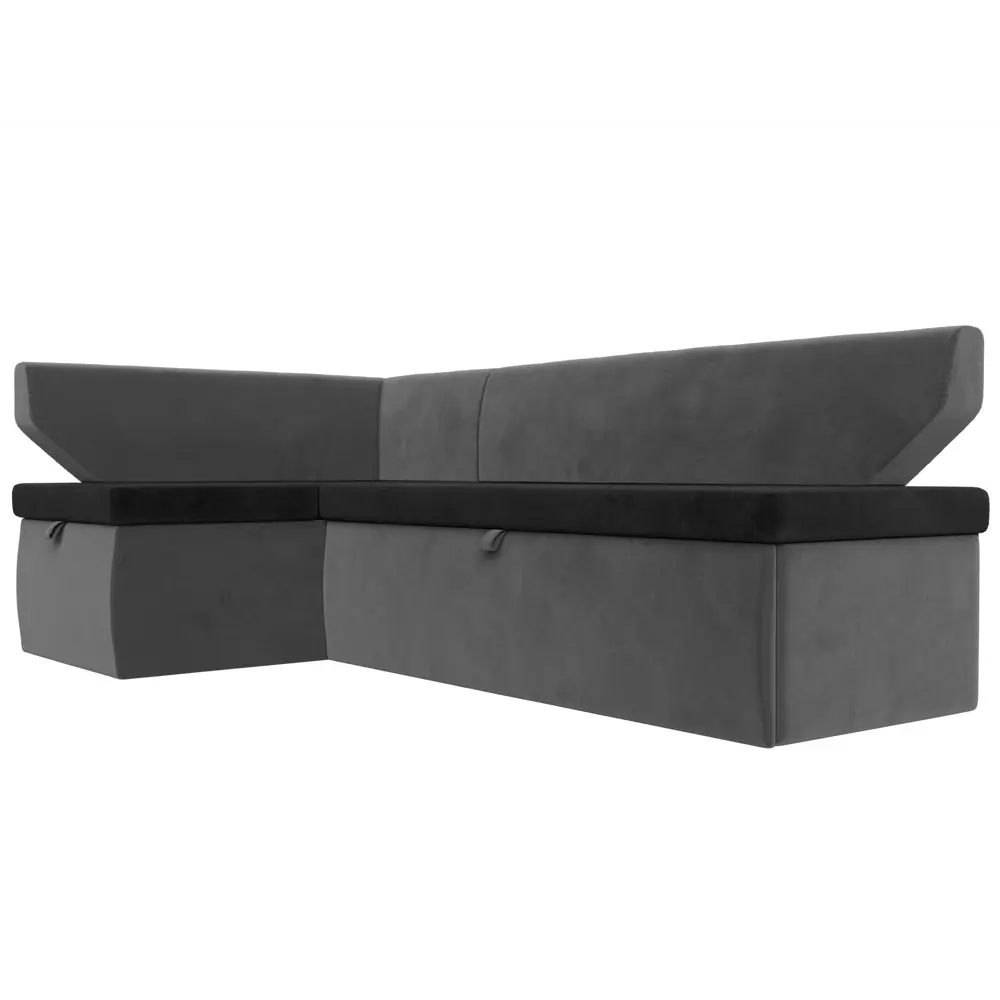 Фото 3 Диван Лига диванов Омура 113209L 190x80x112 см велюр цвет черный/серый Фото 3 Диван Лига диванов Омура 113209L 190x80x112 см велюр цвет черный/серый