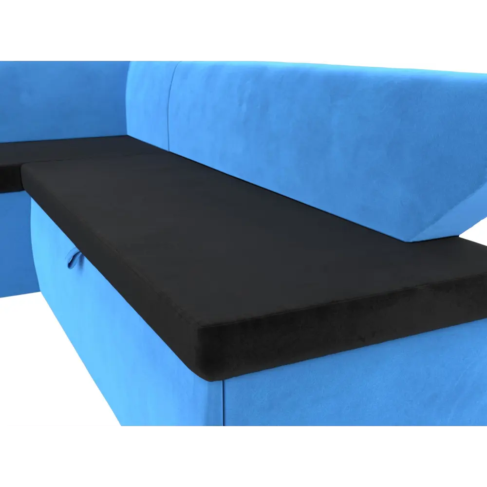Фото 4 Диван Лига диванов Омура 113208L 190x80x112 см велюр цвет черный/голубой Фото 4 Диван Лига диванов Омура 113208L 190x80x112 см велюр цвет черный/голубой