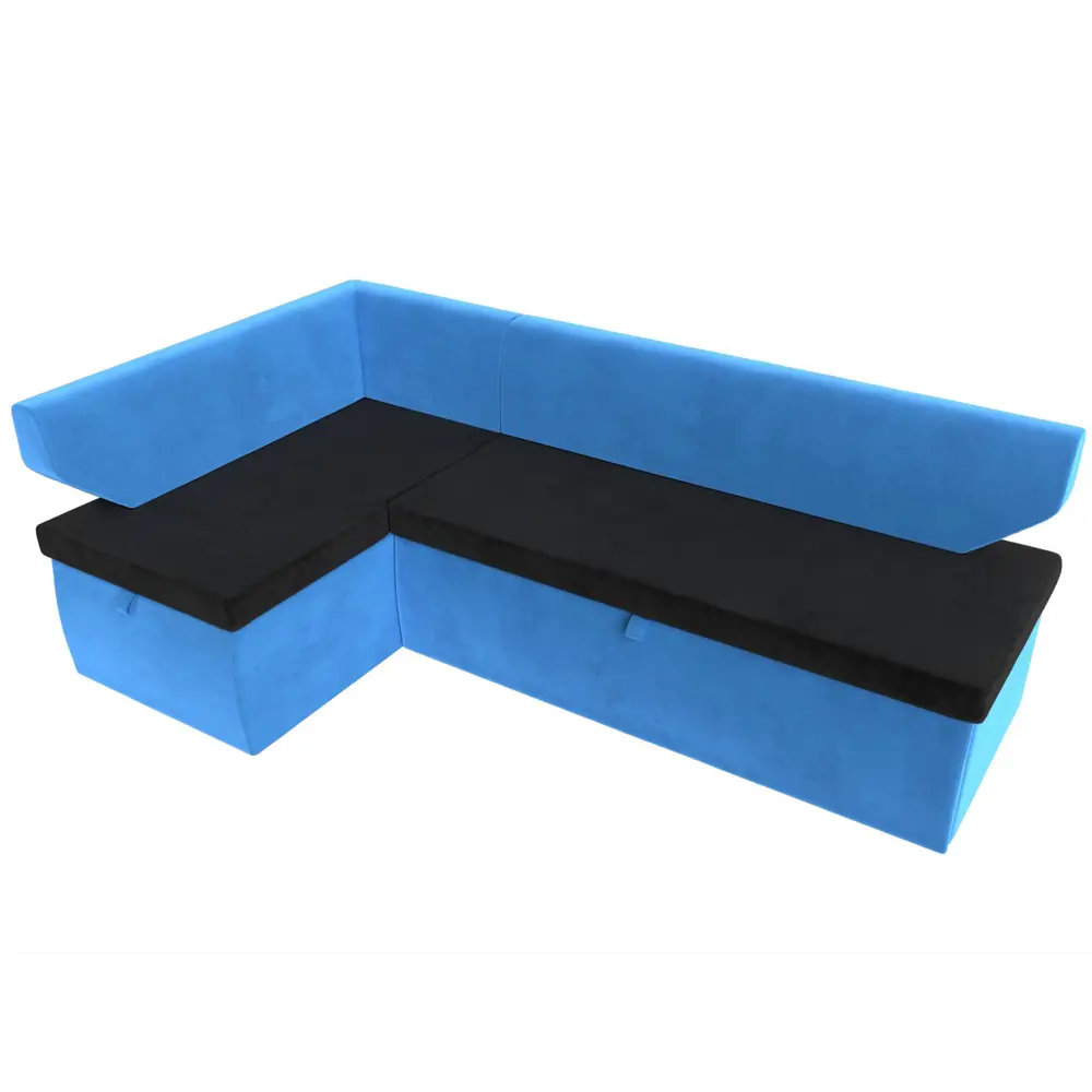 Фото 5 Диван Лига диванов Омура 113208L 190x80x112 см велюр цвет черный/голубой Фото 5 Диван Лига диванов Омура 113208L 190x80x112 см велюр цвет черный/голубой
