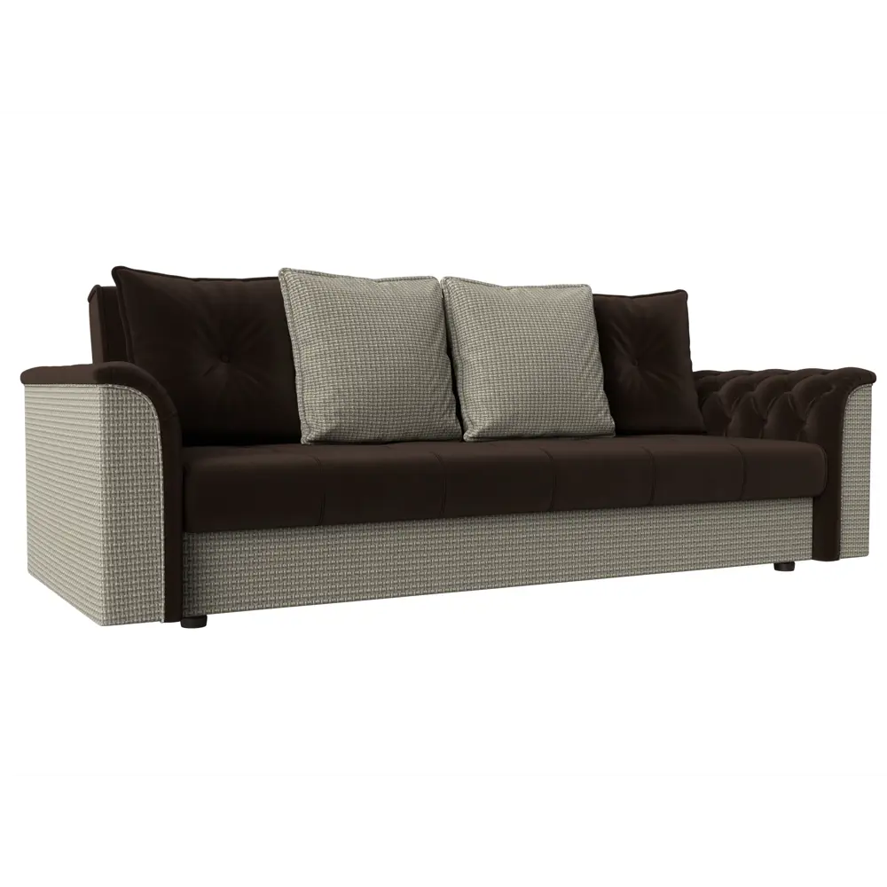 Фото Диван-книжка Лига диванов Сиеста 226x83x84 см микровельвет цвет коричневый корфу 02 Фото Диван-книжка Лига диванов Сиеста 226x83x84 см микровельвет цвет коричневый корфу 02