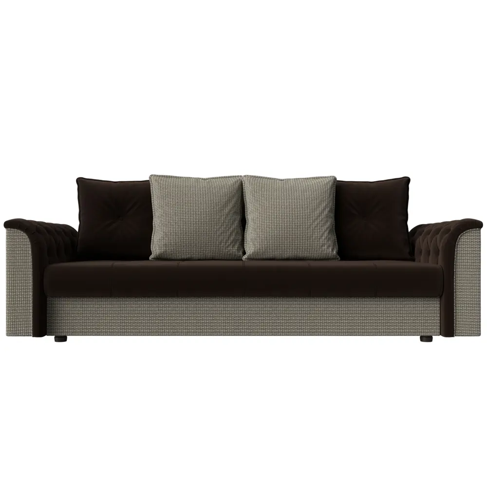 Фото 2 Диван-книжка Лига диванов Сиеста 226x83x84 см микровельвет цвет коричневый корфу 02 Фото 2 Диван-книжка Лига диванов Сиеста 226x83x84 см микровельвет цвет коричневый корфу 02