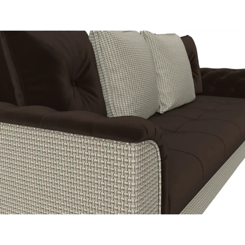 Фото 4 Диван-книжка Лига диванов Сиеста 226x83x84 см микровельвет цвет коричневый корфу 02 Фото 4 Диван-книжка Лига диванов Сиеста 226x83x84 см микровельвет цвет коричневый корфу 02