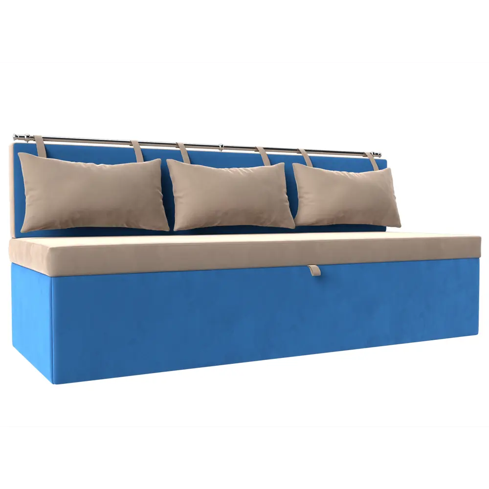 Фото Диван Лига Диванов Метро 105011 183x88x62 см велюр цвет бежевый/голубой Фото Диван Лига Диванов Метро 105011 183x88x62 см велюр цвет бежевый/голубой