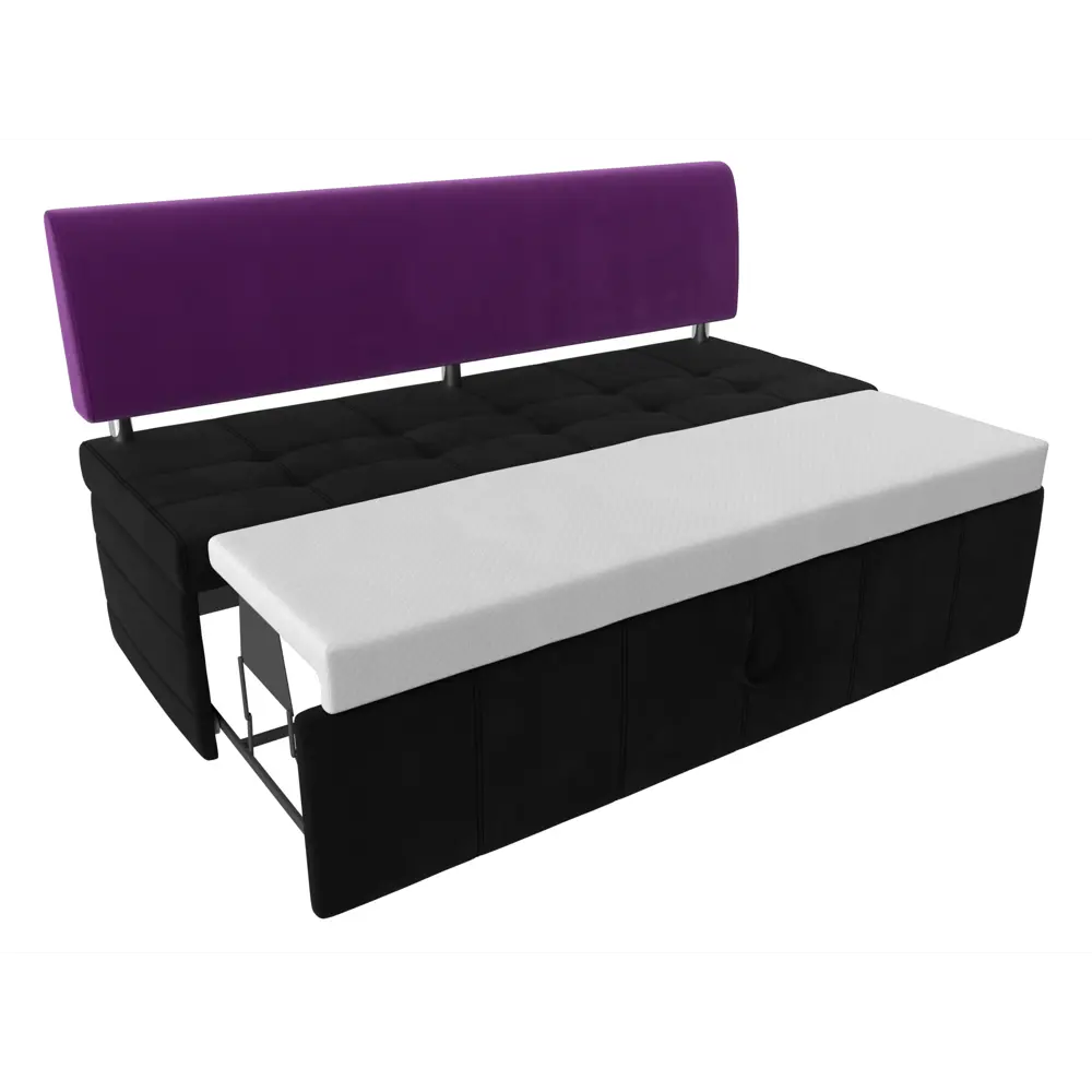Фото 2 Диван Лига Диванов Стоун 107252 182x87x65 см микровельвет цвет черный/фиолетовый Фото 2 Диван Лига Диванов Стоун 107252 182x87x65 см микровельвет цвет черный/фиолетовый
