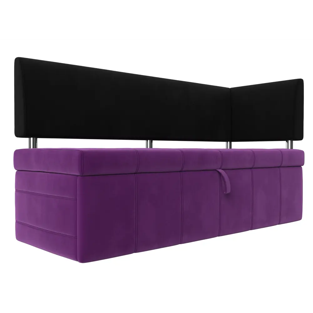 Фото 3 Диван Лига Диванов Стоун 107280 1820x87x65 см микровельвет цвет черный/фиолетовый