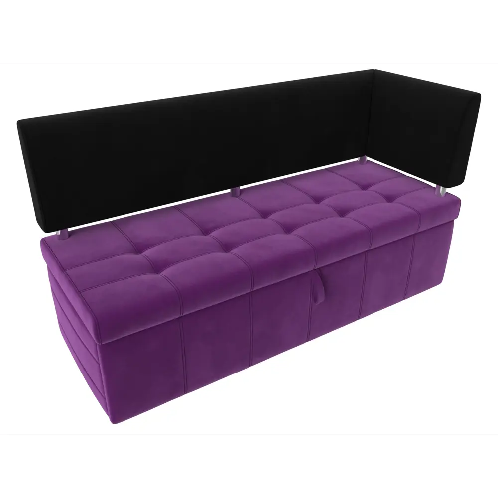 Фото 4 Диван Лига Диванов Стоун 107280 1820x87x65 см микровельвет цвет черный/фиолетовый