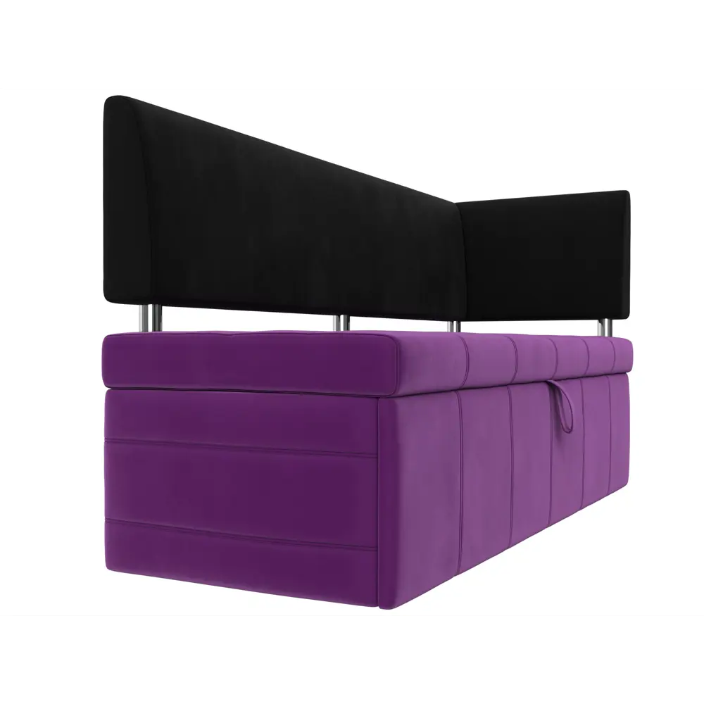 Фото 6 Диван Лига Диванов Стоун 107280 1820x87x65 см микровельвет цвет черный/фиолетовый