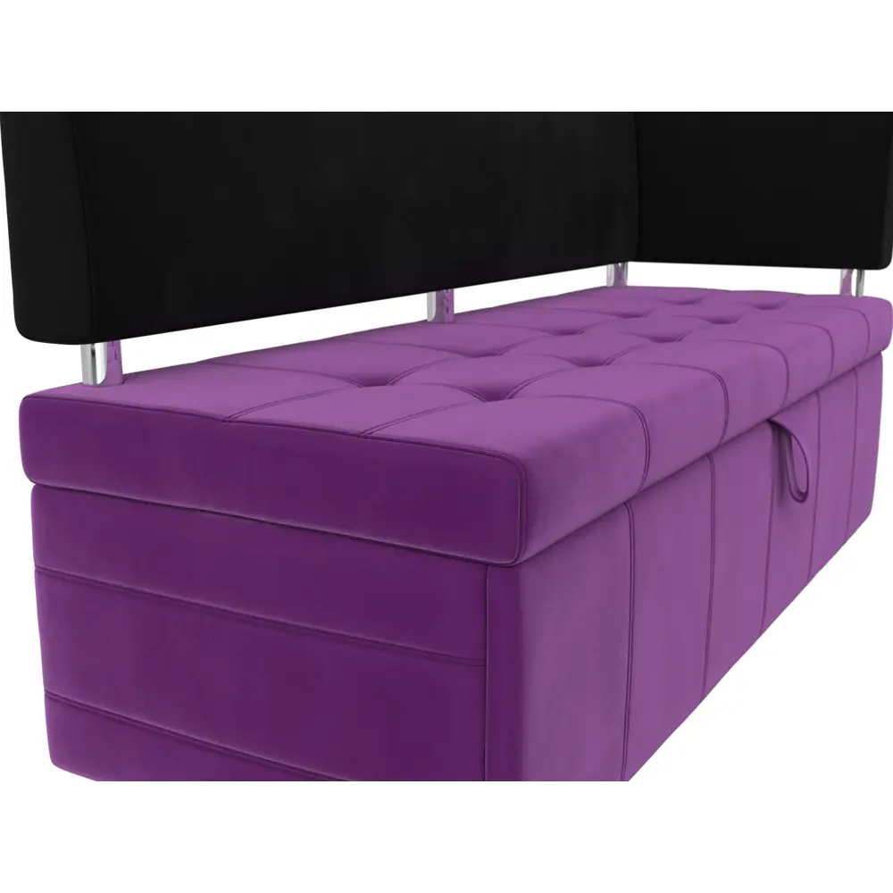 Фото 5 Диван Лига Диванов Стоун 107280 1820x87x65 см микровельвет цвет черный/фиолетовый