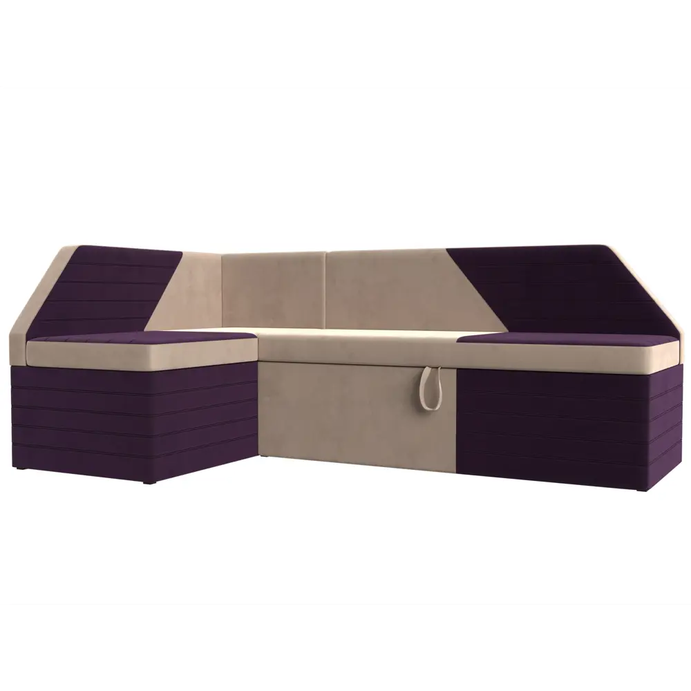 Фото Диван Лига Диванов Дуглас 106905L 190x84x122 см велюр цвет бежевый/фиолетовый Фото Диван Лига Диванов Дуглас 106905L 190x84x122 см велюр цвет бежевый/фиолетовый