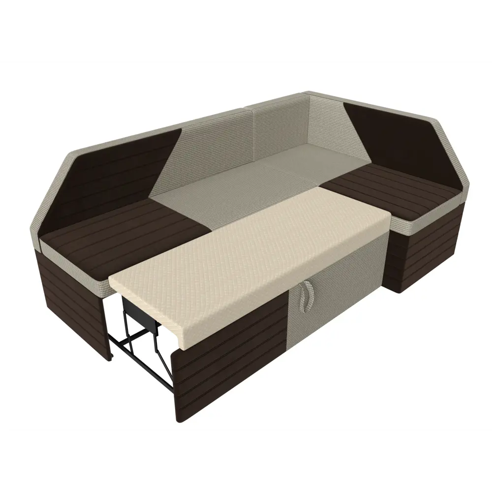 Фото 6 Диван Лига Диванов Дуглас 106922 190x84x122 см микровельвет цвет бежевый/коричневый