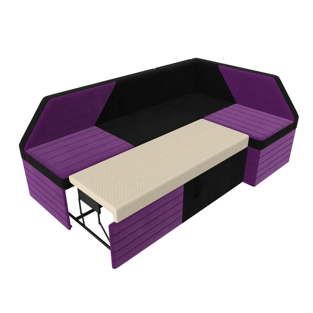 Фото 6 Диван Лига Диванов Дуглас 106912 190x84x122 см микровельвет цвет черный/фиолетовый Фото 6 Диван Лига Диванов Дуглас 106912 190x84x122 см микровельвет цвет черный/фиолетовый