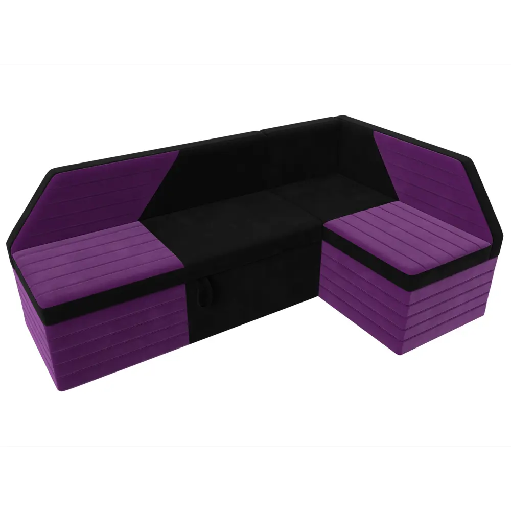 Фото 5 Диван Лига Диванов Дуглас 106912 190x84x122 см микровельвет цвет черный/фиолетовый Фото 5 Диван Лига Диванов Дуглас 106912 190x84x122 см микровельвет цвет черный/фиолетовый