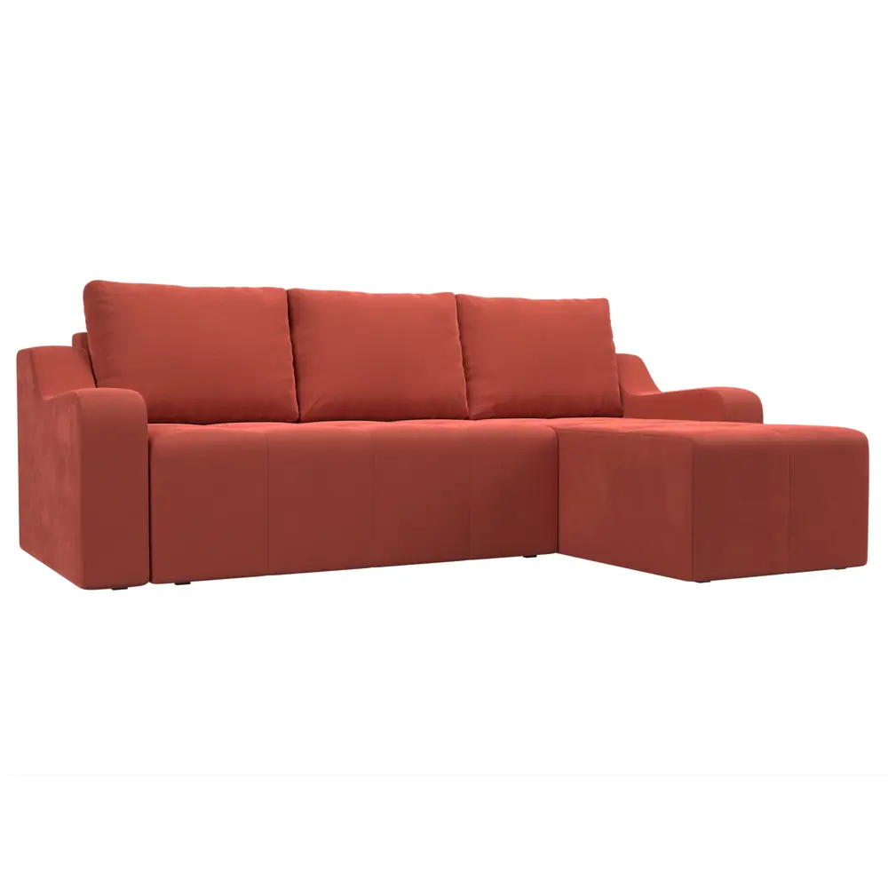 Фото Диван Лига Диванов Элида 108679 245x88x160 см микровельвет цвет коралловый Фото Диван Лига Диванов Элида 108679 245x88x160 см микровельвет цвет коралловый