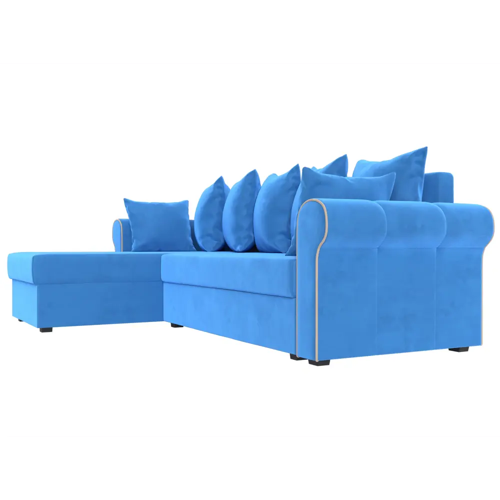 Фото 3 Диван Лига Диванов Рейн 112575L 233x90x141 см велюр цвет голубой