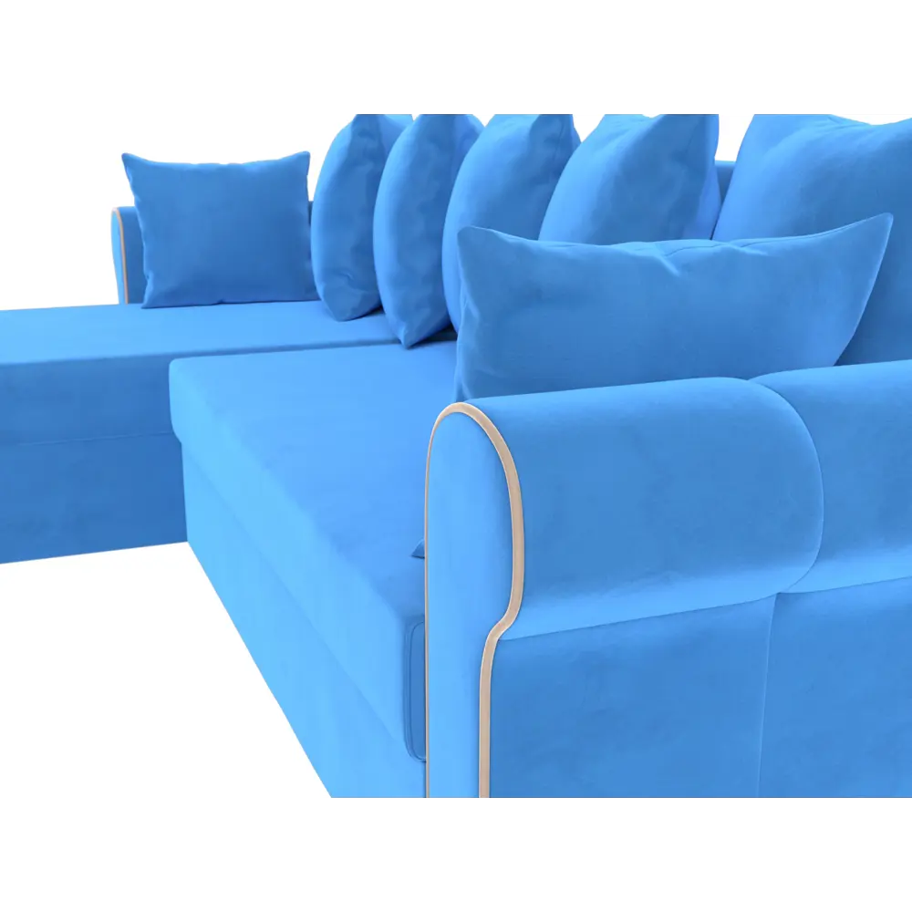 Фото 4 Диван Лига Диванов Рейн 112575L 233x90x141 см велюр цвет голубой