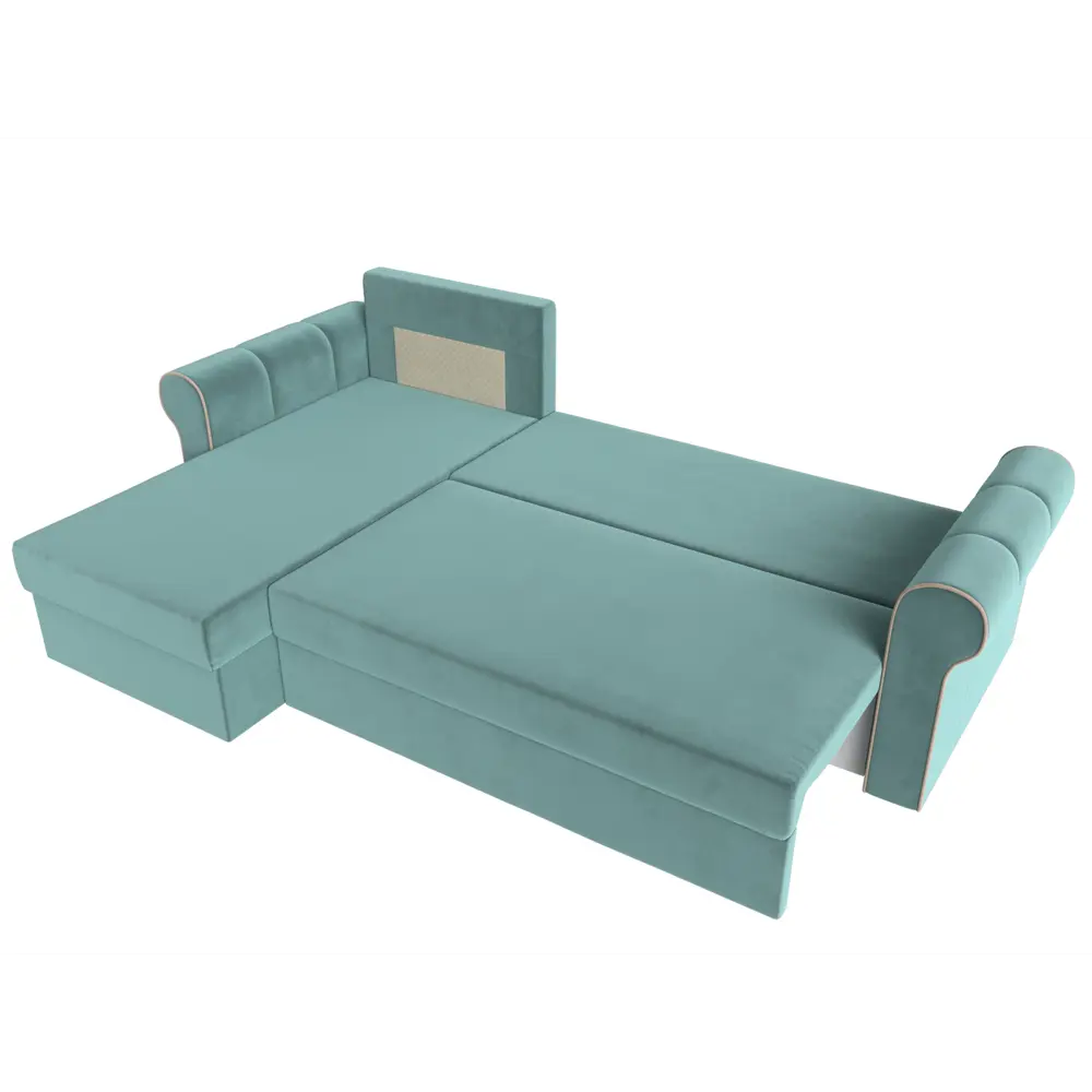 Фото 7 Диван Лига Диванов Рейн 112574L 233x90x141 см велюр цвет бирюзовый