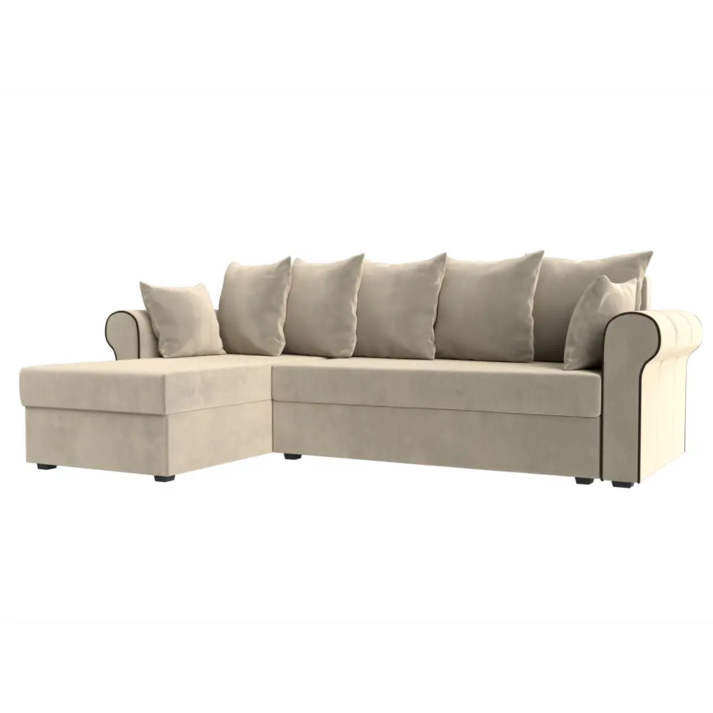 Фото Диван Лига Диванов Рейн 112581L 233x90x141 см микровельвет цвет бежевый