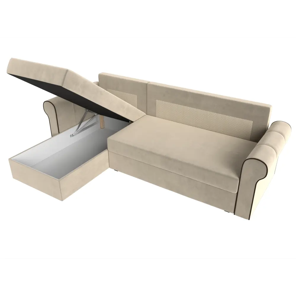 Фото 8 Диван Лига Диванов Рейн 112581L 233x90x141 см микровельвет цвет бежевый