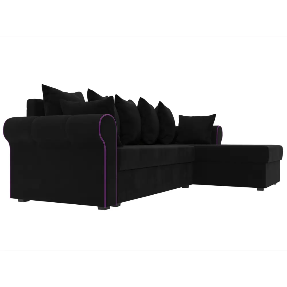 Фото 3 Диван Лига Диванов Рейн 112589 233x90x141 см микровельвет цвет черный Фото 3 Диван Лига Диванов Рейн 112589 233x90x141 см микровельвет цвет черный