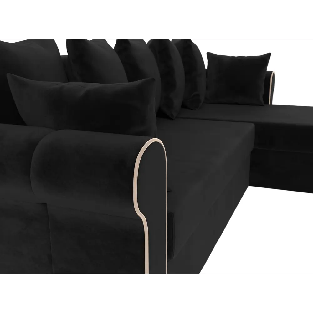 Фото 4 Диван Лига Диванов Рейн 112580 233x90x141 см велюр цвет черный Фото 4 Диван Лига Диванов Рейн 112580 233x90x141 см велюр цвет черный