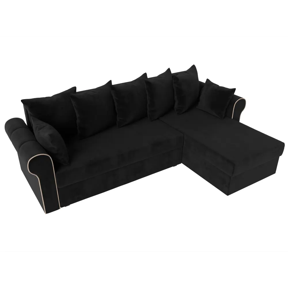 Фото 5 Диван Лига Диванов Рейн 112580 233x90x141 см велюр цвет черный Фото 5 Диван Лига Диванов Рейн 112580 233x90x141 см велюр цвет черный