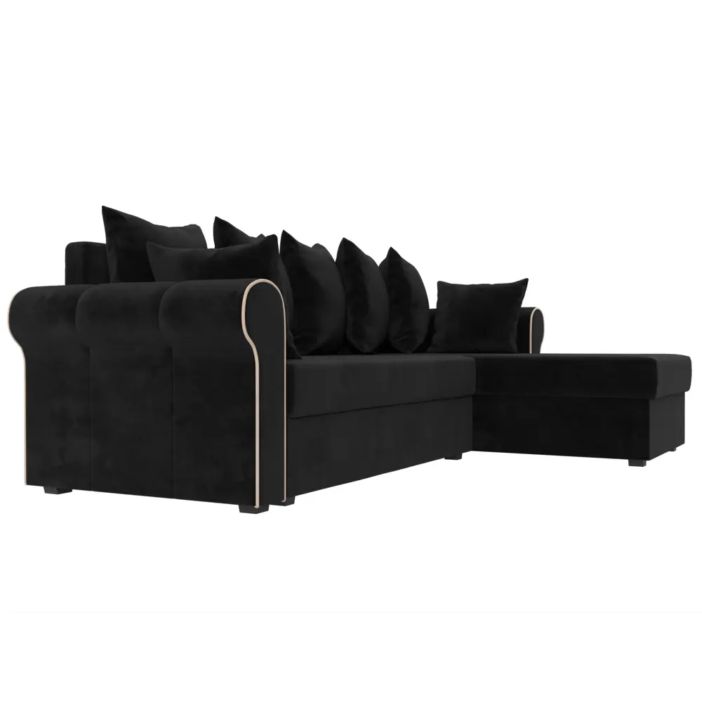 Фото 3 Диван Лига Диванов Рейн 112580 233x90x141 см велюр цвет черный Фото 3 Диван Лига Диванов Рейн 112580 233x90x141 см велюр цвет черный