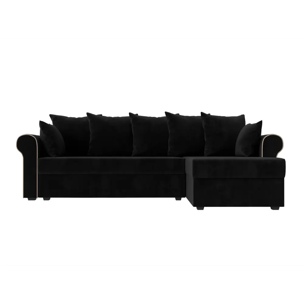 Фото 2 Диван Лига Диванов Рейн 112580 233x90x141 см велюр цвет черный