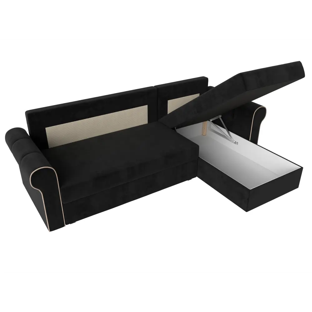 Фото 8 Диван Лига Диванов Рейн 112580 233x90x141 см велюр цвет черный Фото 8 Диван Лига Диванов Рейн 112580 233x90x141 см велюр цвет черный