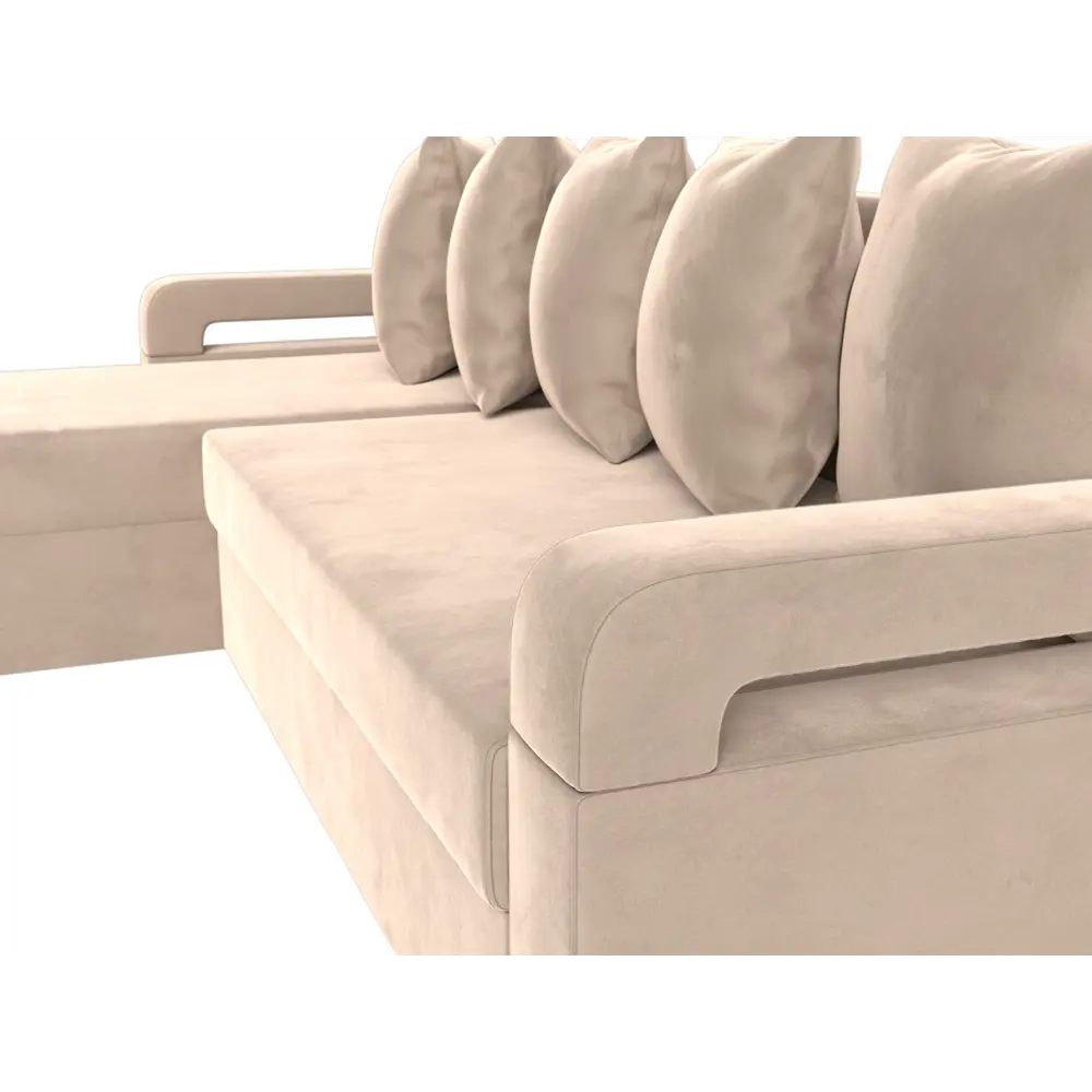 Фото 4 Диван Лига Диванов Гермес Лайт 112709L 231x90x141 см велюр цвет бежевый Фото 4 Диван Лига Диванов Гермес Лайт 112709L 231x90x141 см велюр цвет бежевый